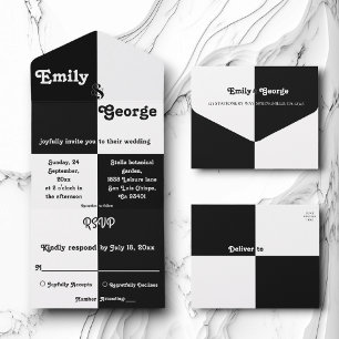 Casamento Simples Do Chic Branco E Negro Elegante