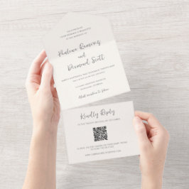 Casamento Simples do Código QR de Marfim Moderno