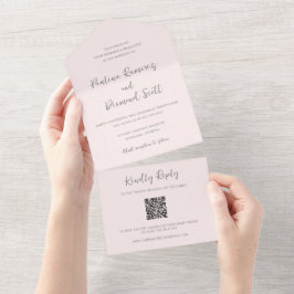Casamento Simples do Código QR Rosa Moderno