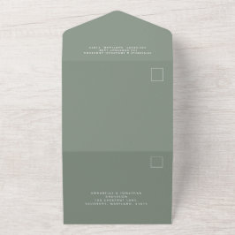 casamento simples e elegante, simples guião verde-