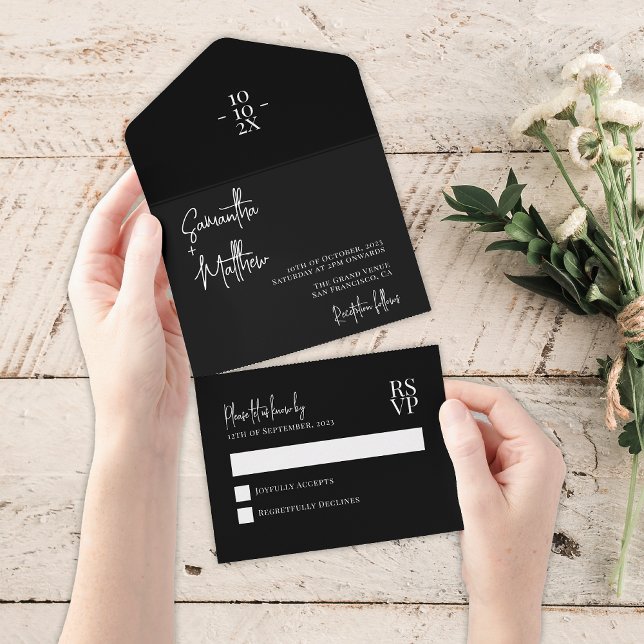 Casamento Simples e Negro Minimalista (Criador carregado)
