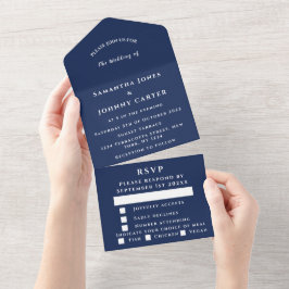 Casamento Simples Elegante Moderno marinho Azul