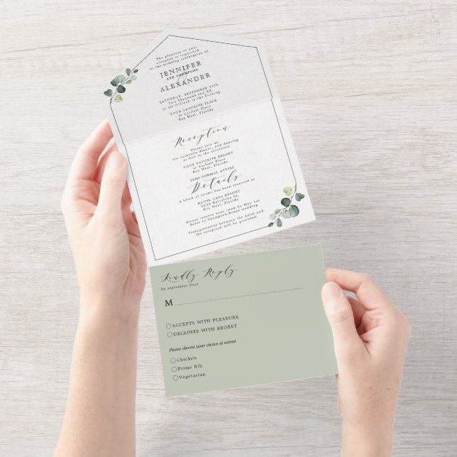 Casamento Simples Eucalyptus Greenery (Tearaway)