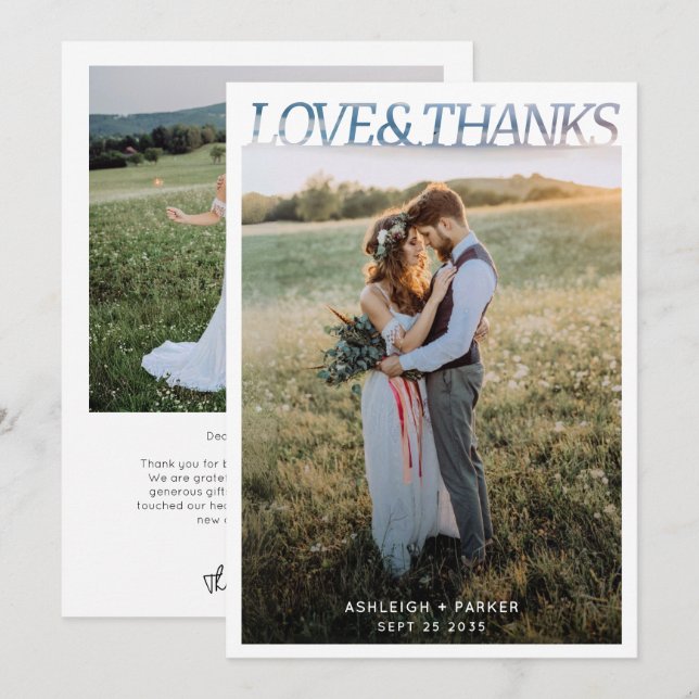 Casamento Simples Moderno Amor e Agradecimento 2 F (Frente/Verso)