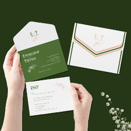Casamento Simples Moderno Branco + Verde Pêssego