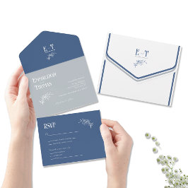 Casamento Simples Moderno com Azul Gelo e Azul Mar