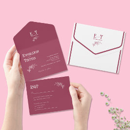 Casamento Simples Moderno Vermelho Gelo Framboesa