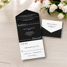 Casamento Simples Preto E Branco Delicado Moderno