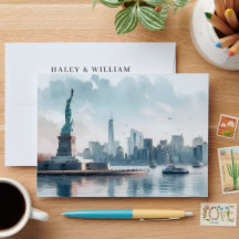 Casamento Skyline com Ilustração de Nova York