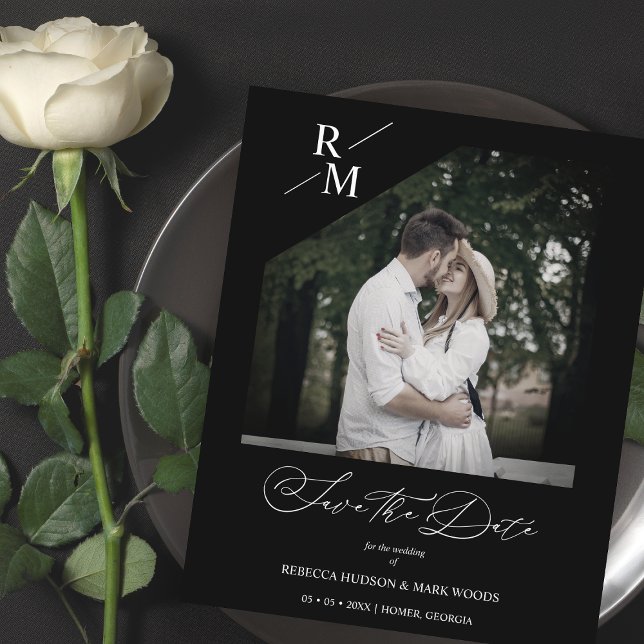 Casamento sofisticado de Foto Preta Elegante de Or (Criador carregado)