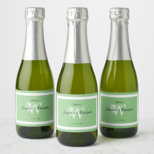 Casamento Sofisticado Verde Suave Branco Monograma
