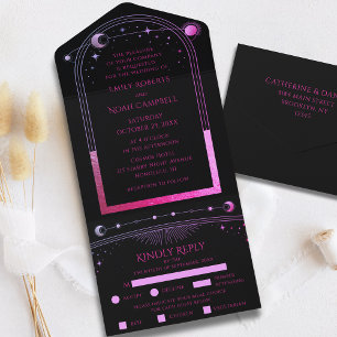 Casamento Sol Lua Estrelas Preto Roxo Celestial