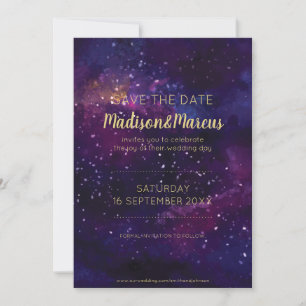 Casamento Starry Noite Sky Watercolor