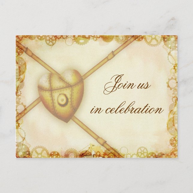 Casamento Steampunk, cartão postal de convite (Frente)