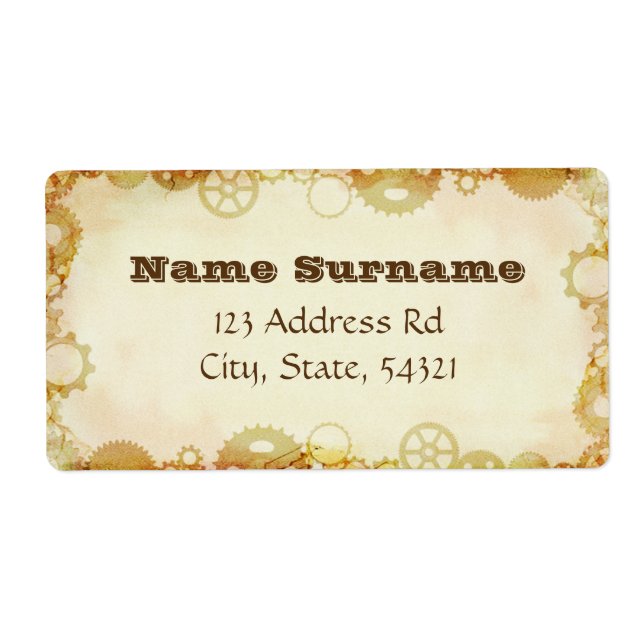 Casamento Steampunk, etiquetas de remessa (Frente)