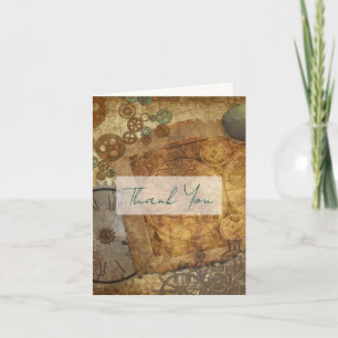 Casamento Steampunk Obrigado Cartões De Mensagem