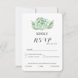 casamento succulto de celadon de aquarela rsvp