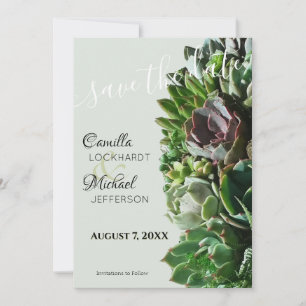 Casamento Suculento Verde Salve os Convites de Dat