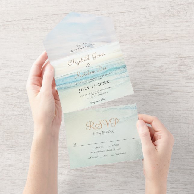 Casamento Sunrise da Praia na praia (Aba destacável)