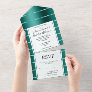 Casamento Teal Green Ribbon
