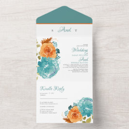 Casamento Teal Orange Fall Floral Terracotta Boho