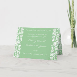 Casamento tema damasco Convite para White-Sage - E