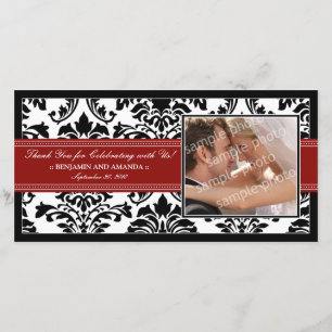 Casamento tema damasco Elegante Obrigado Cartões d