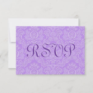 Casamento tema damasco RSVP Personalizado Roxo da