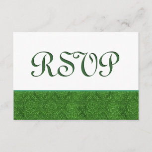 Casamento tema damasco RSVP Verde C103