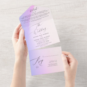 Casamento Tie Dye de Ombre Roxo Moderno Elegante