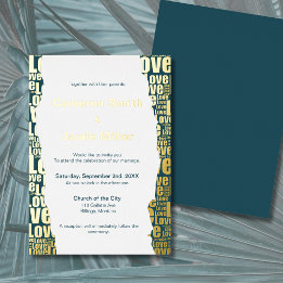 Casamento Tipografia de Amor Cinza Escuro Elegante