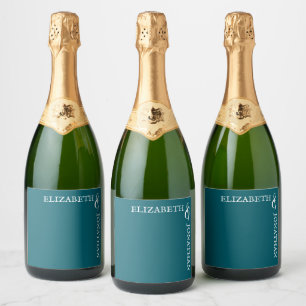 Casamento Tipografia Moderna Azul-Teal Escuro