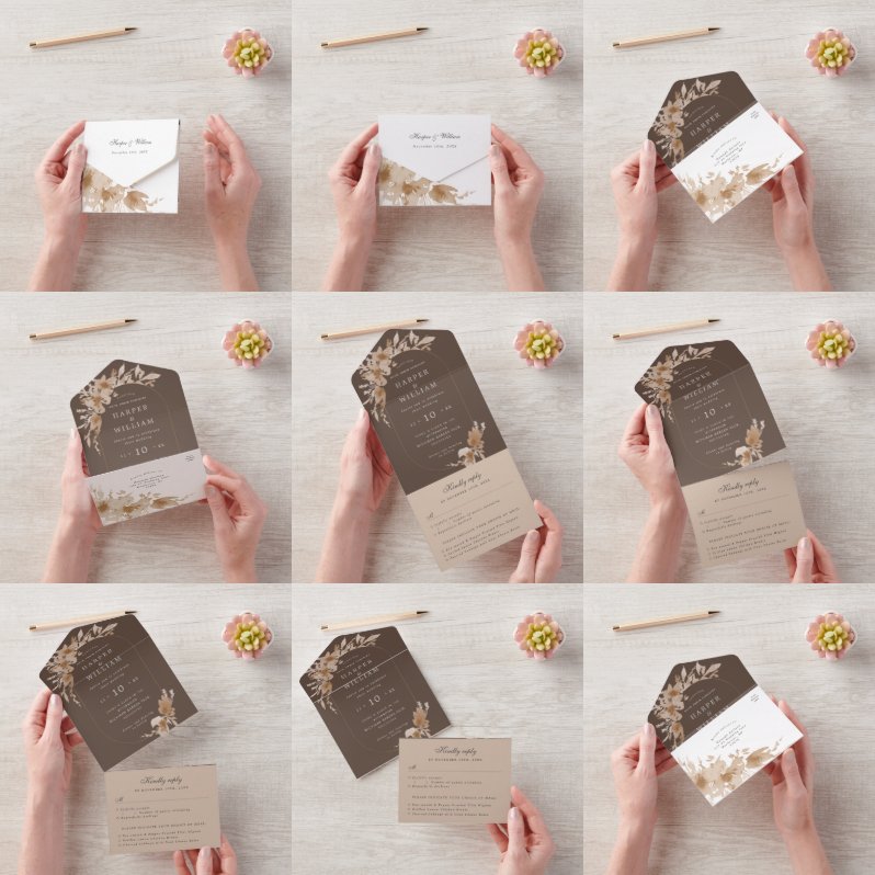 Casamento triplo de flores de pêssego de aquarela