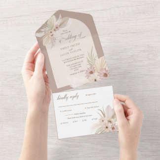 Casamento Tropical Boêmia Em Um Único Invita