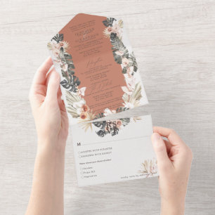 Casamento Tropical Boêmia Floral Terracotta