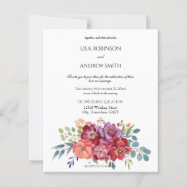 Casamento Tropical Branca 2, Rosa e Plum,