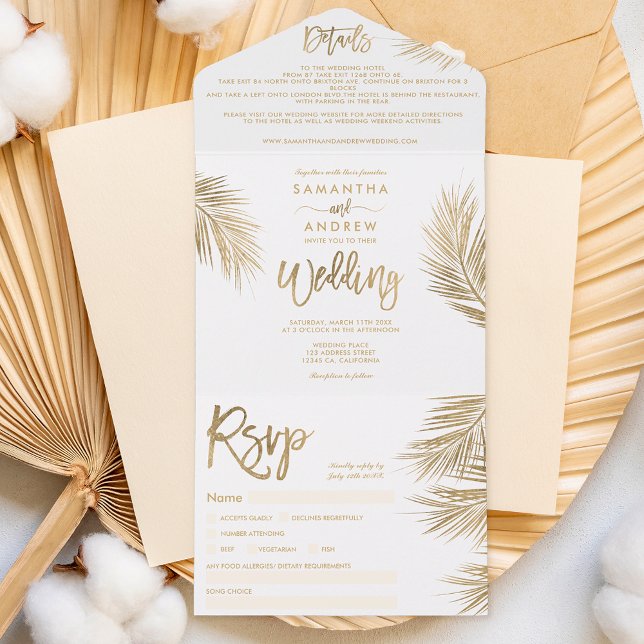 Casamento tropical com palmeira de ouro quente mod (Criador carregado)