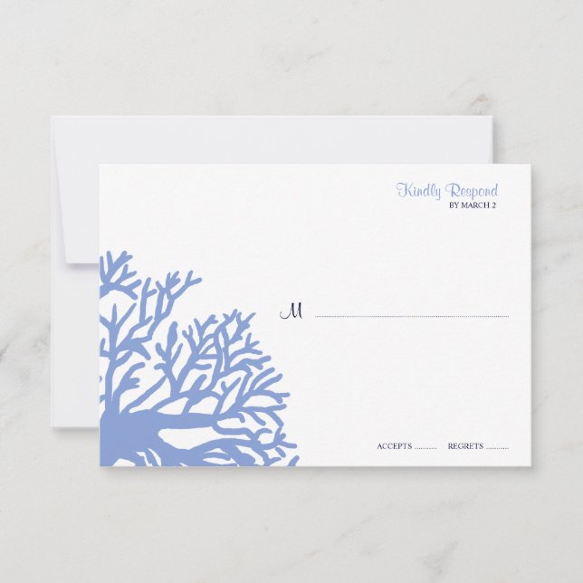 Casamento Tropical de Coral Azul e Amarelo rsvp (Frente)