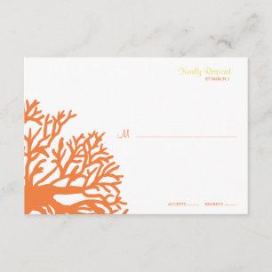 Casamento Tropical de Coral Laranja e Amarelo rsvp