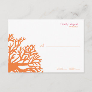 Casamento Tropical de Coral Laranja e Rosa rsvp