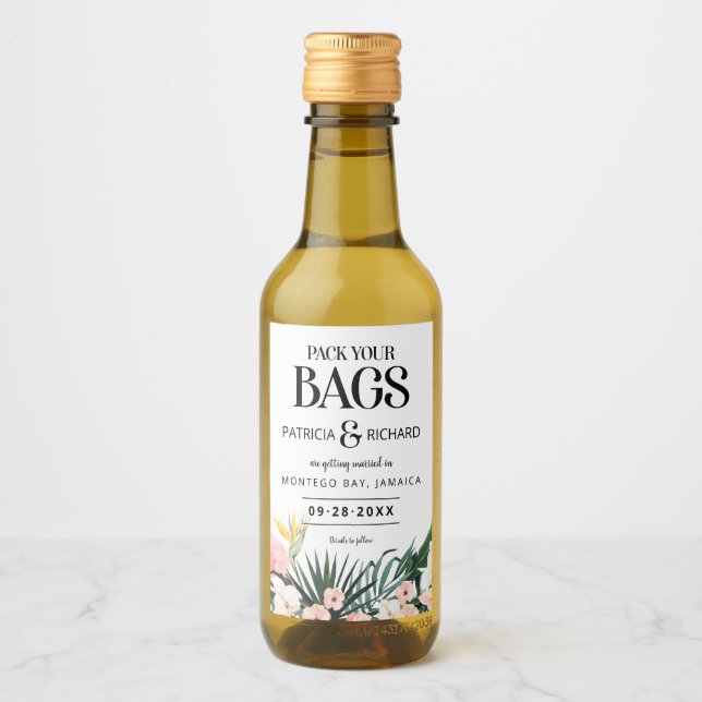 Casamento Tropical De Destino Salvar A Data (Frente)