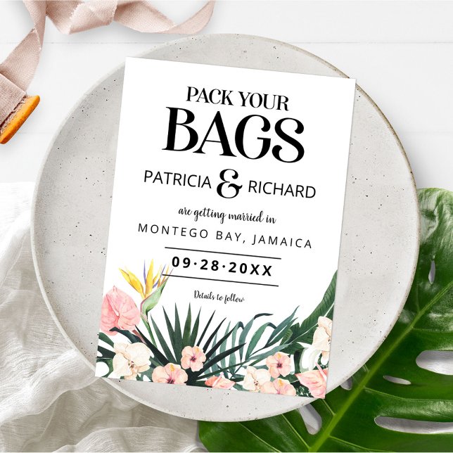 Casamento Tropical De Destino Salvar A Data (Criador carregado)