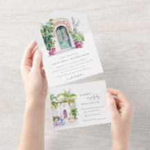 Casamento Tropical de Pátio da Porta do Marrocos