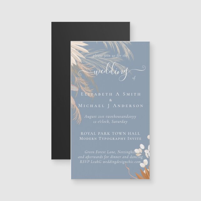 Casamento Tropical de Terracotta Pampas Grass (Frente/Verso)