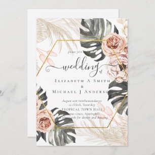 Casamento TROPICAL GRASS PAMPAS de baixo custo