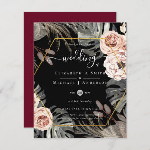 Casamento TROPICAL GRASS PAMPAS de baixo custo