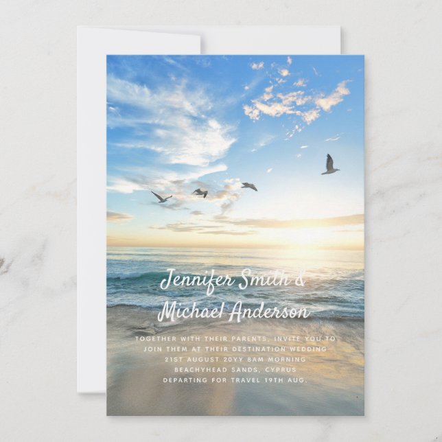 Casamento Tropical na Praia no Exterior Foto Ocean (Frente)