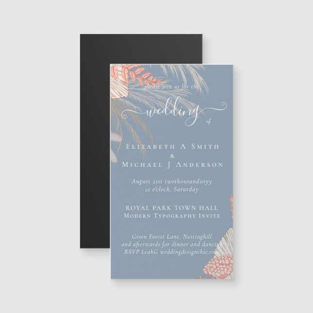 Casamento Tropical Pampas Grass Terracotta (Frente/Verso)