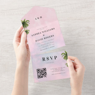 Casamento Tropical QR Code Tropical de Dreamy Cott