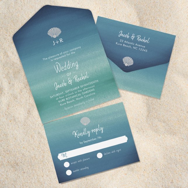 Casamento Tropical Seashell Boho Beach Ocean (Criador carregado)